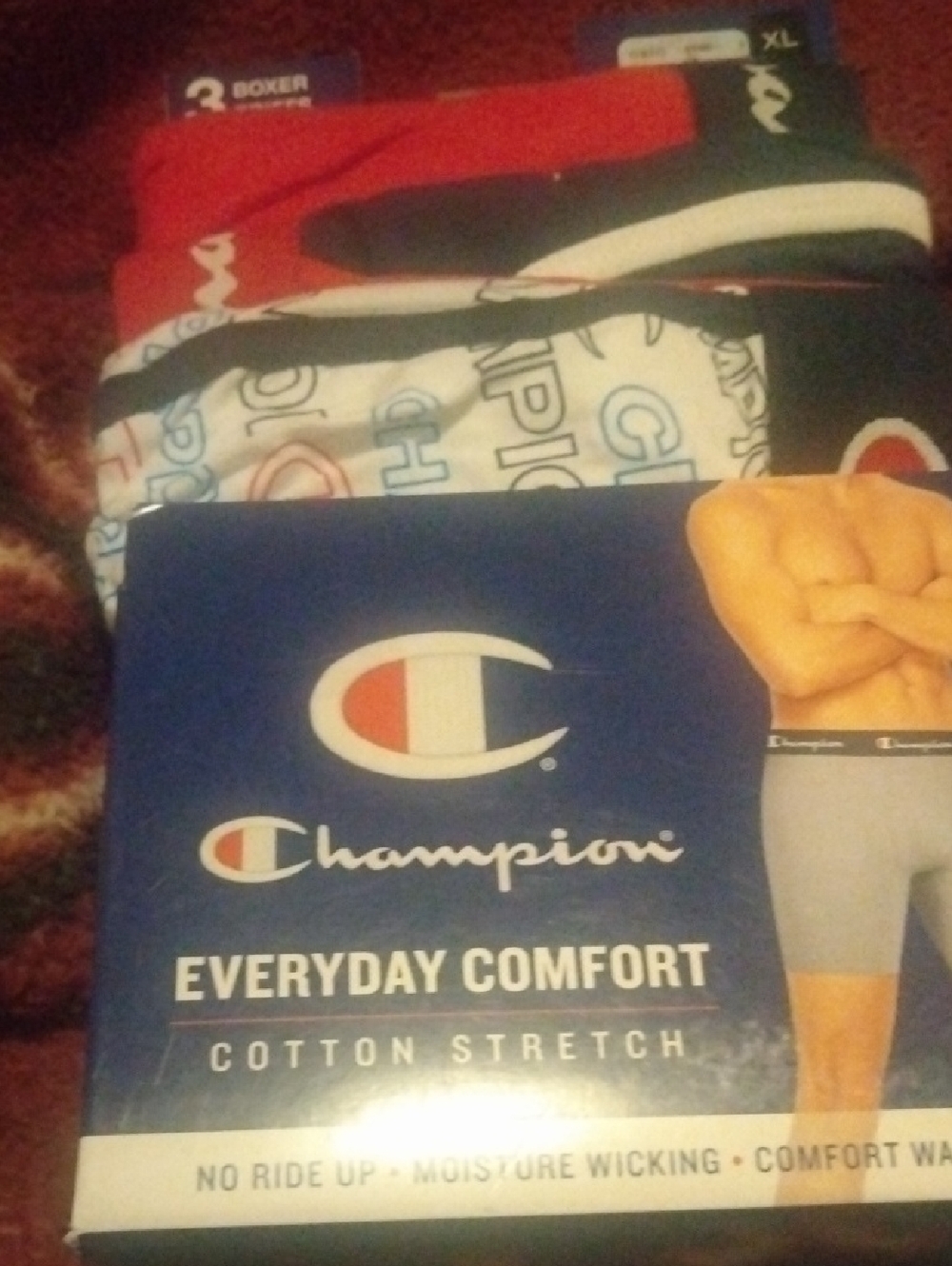Champion Boxer Brief Pack - Red, Black, White XL / 3 Boxer Briefs. Men's. New